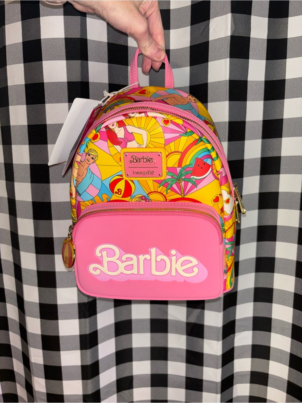 Loungefly Barbie ‘Fun in the Sun’ Pink Retro Pop Mini Backpack NWT